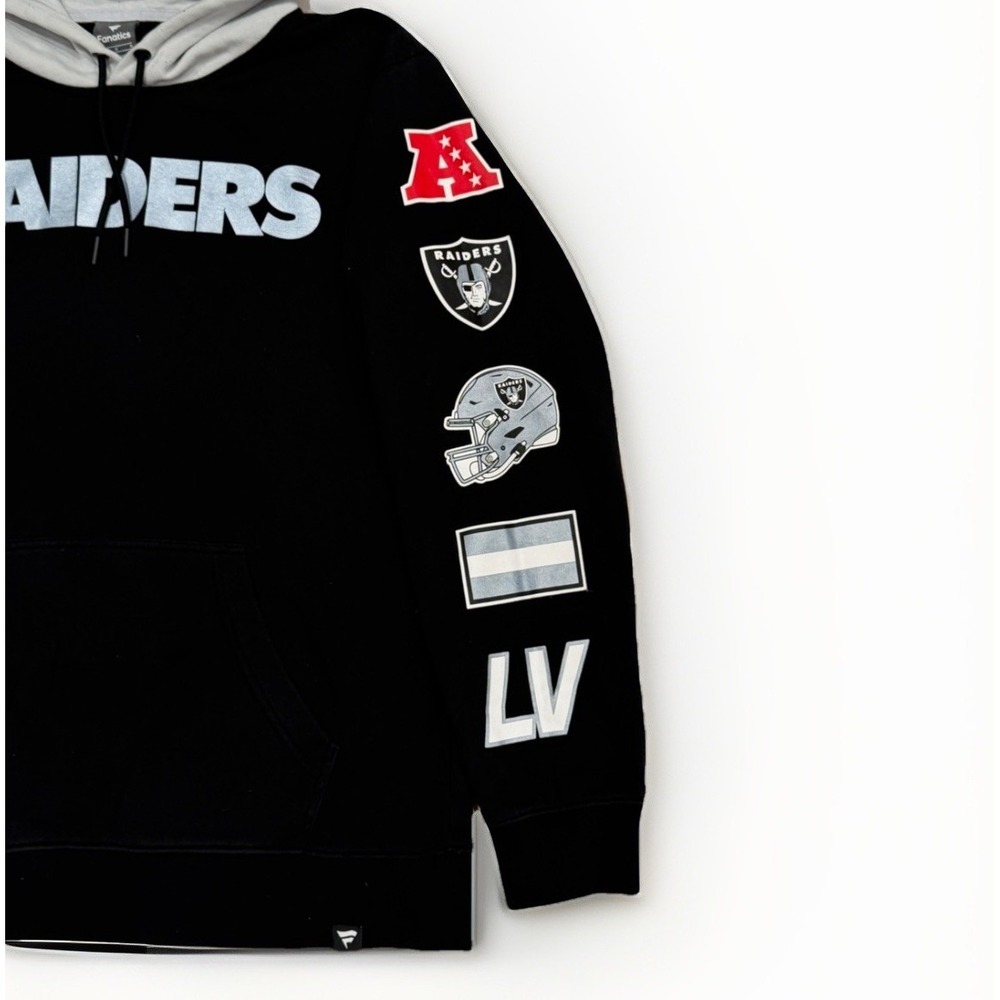 Las Vegas Raiders NFL Fanatics Patched Out Fleece Hoodie Pullover‎ Mens Large - Picture 3 of 6